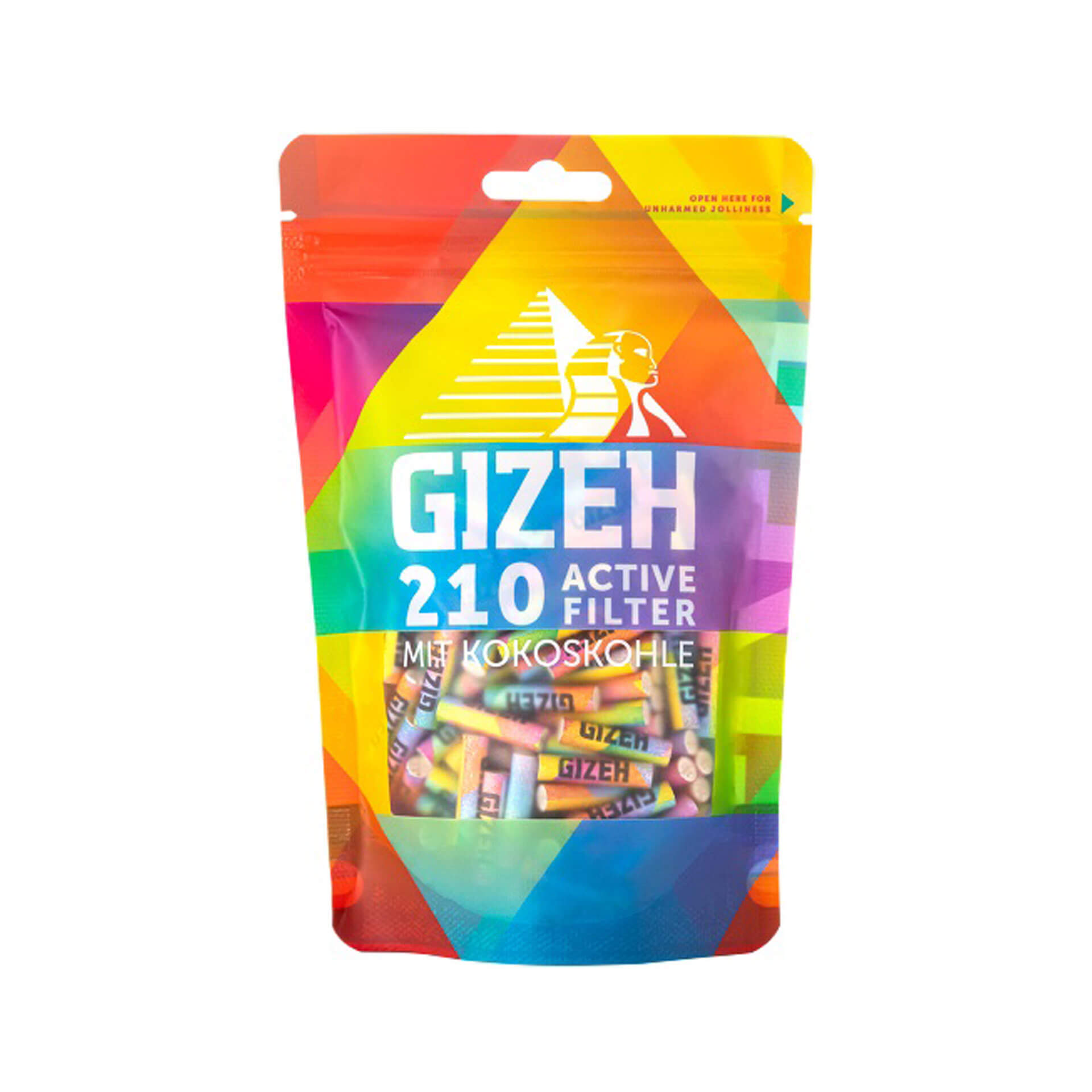 GIZEH Rainbow 6mm 210 Aktivkohlefilter